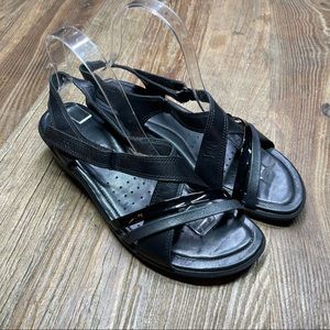 New ~ ECCO Slingback Felicia Sandals Black Leather  Sz 41 US 10